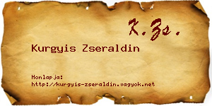 Kurgyis Zseraldin névjegykártya