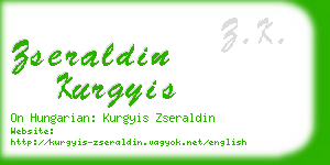 zseraldin kurgyis business card